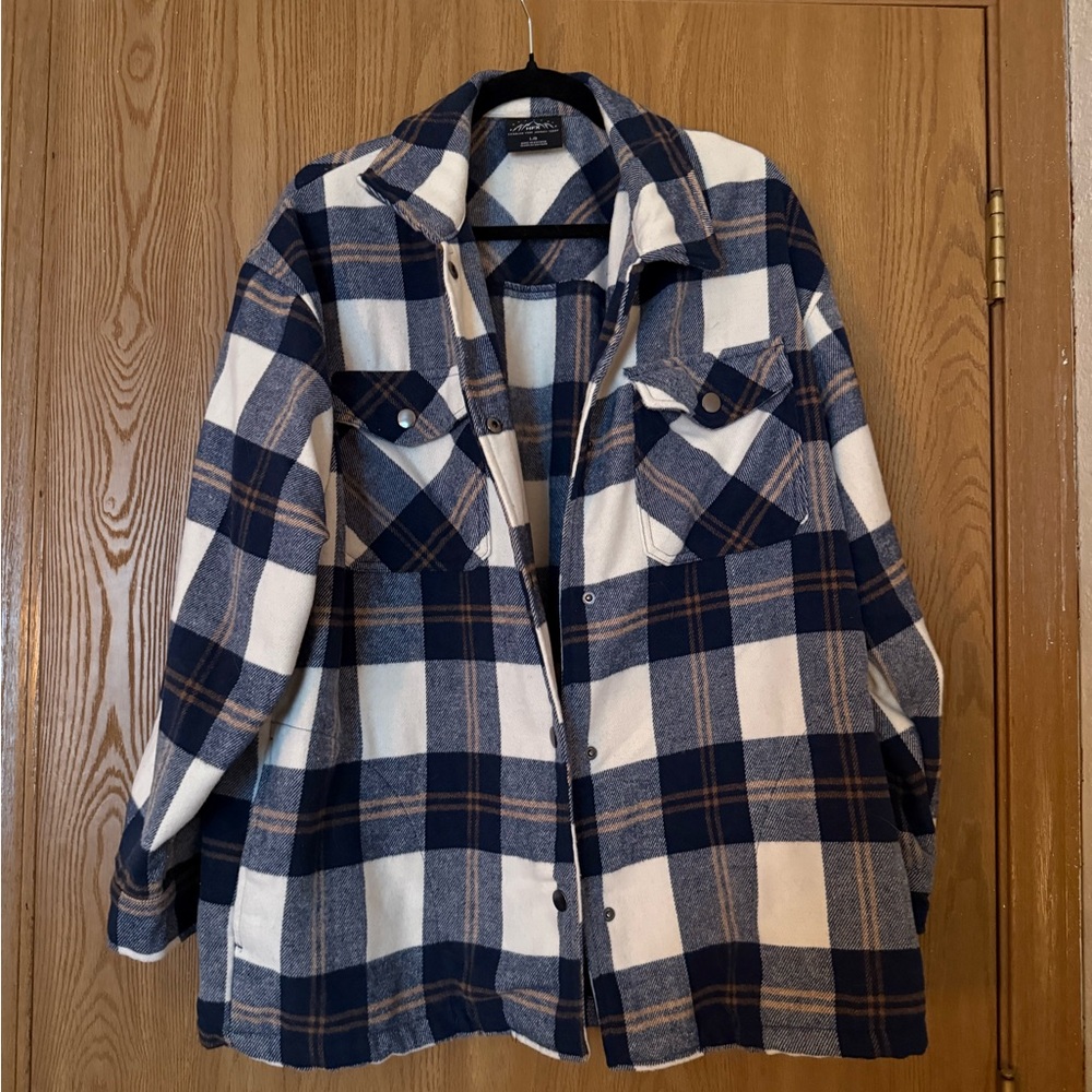 HFX Blue and White Plaid Shirt